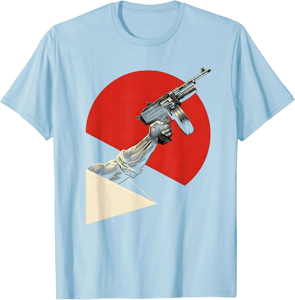 Men's Rosie the Riveter Bold Forearm Flex Graphic T-Shirt - Baby Blue