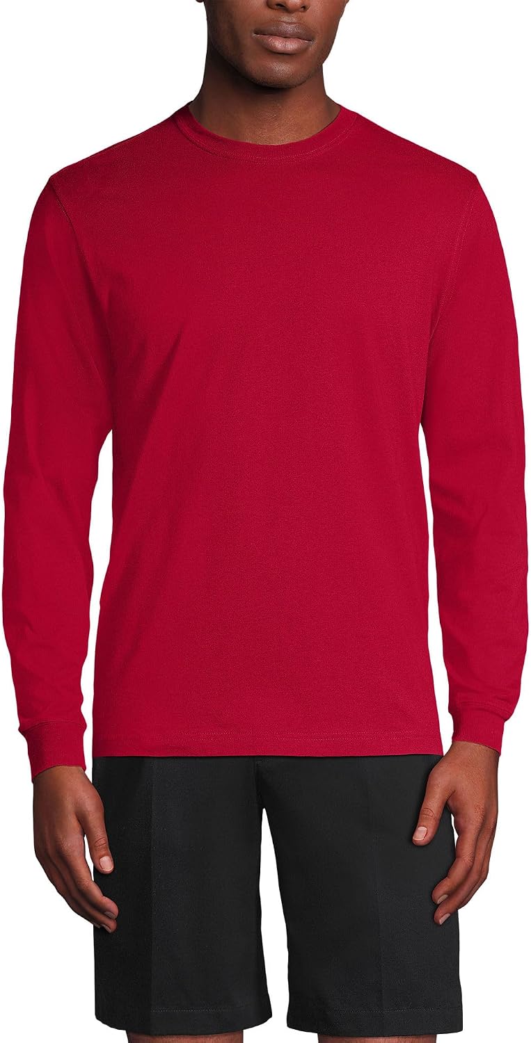 Lands' End Men's Long Sleeve Uniform T-Shirt - Red