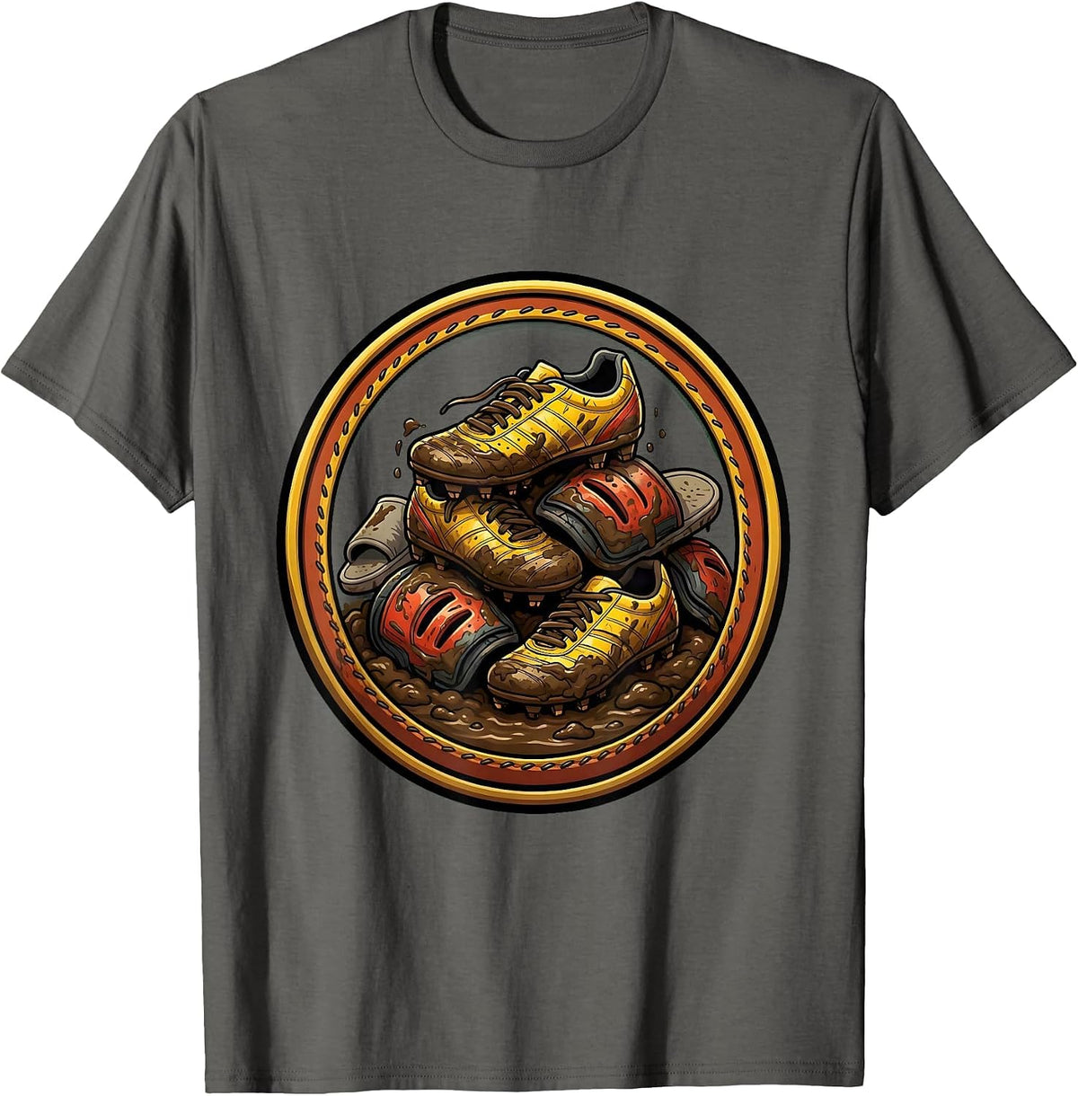 Soccer Dad Cleats and Shin Guards Graphic T-Shirt - Asphalt Grey