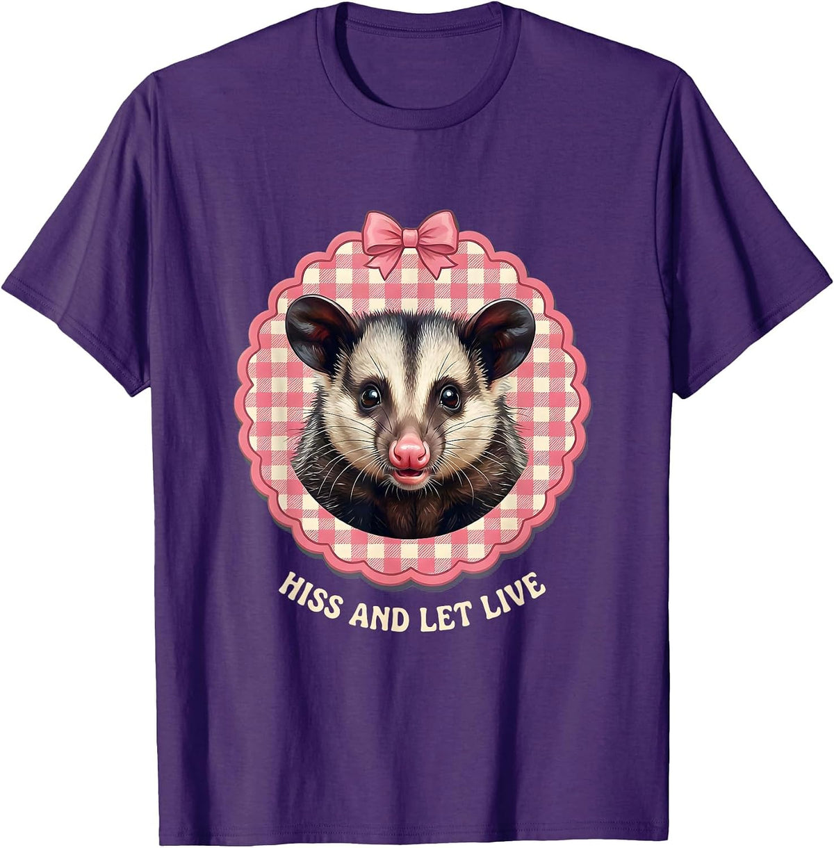 Men's Hiss and Let Live Opossum Design T-Shirt - Purple