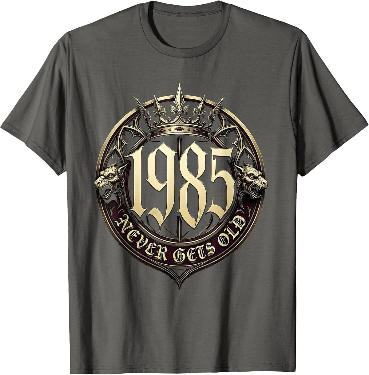 1985 Never Gets Old Vintage Birth Year Design T-Shirt - Asphalt Grey