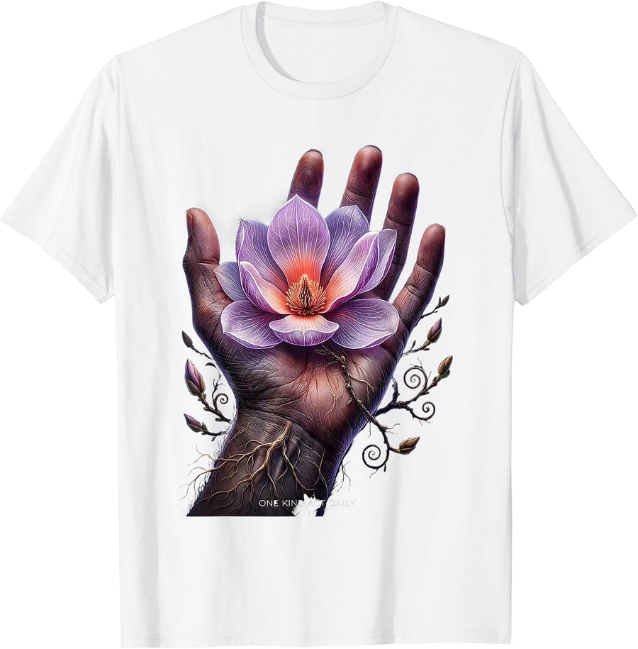 One Kind Act Daily Kindness Inspirational Design T-Shirt - White