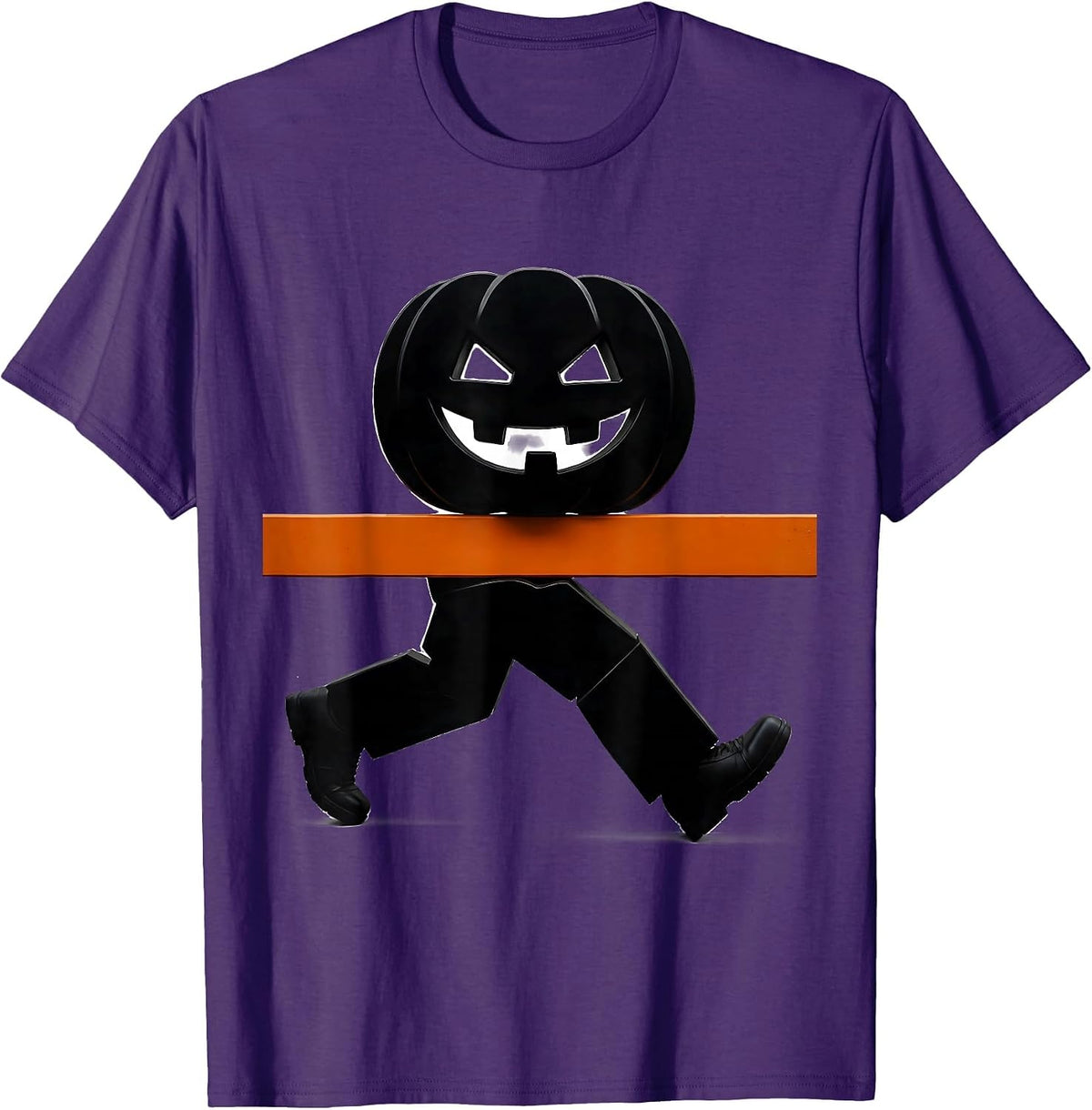 Men's Pumpkin Runner Costume Halloween Marathon Team T-Shirt - Purple