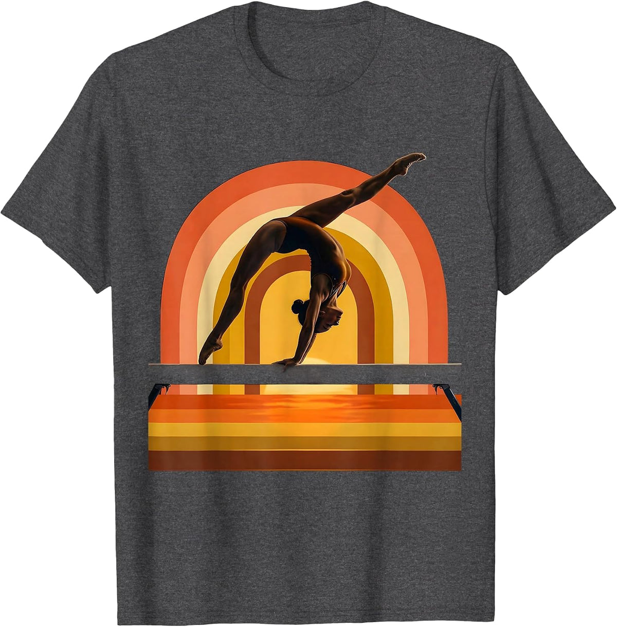 My Girlfriend Beats Me Gymnastics Beam Flip T-Shirt - Dark Heather Grey