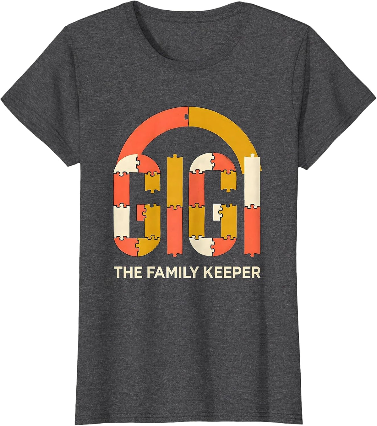 Women's I'm Gigi The Family Keeper Funny Grandma Gift T-Shirt - Dark Heather Grey