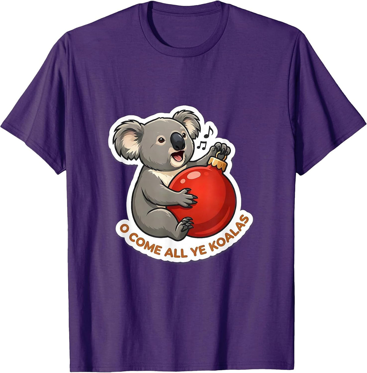 Men's O Come All Ye Koalas Cute Koala Lover Australian Animal T-Shirt - Purple