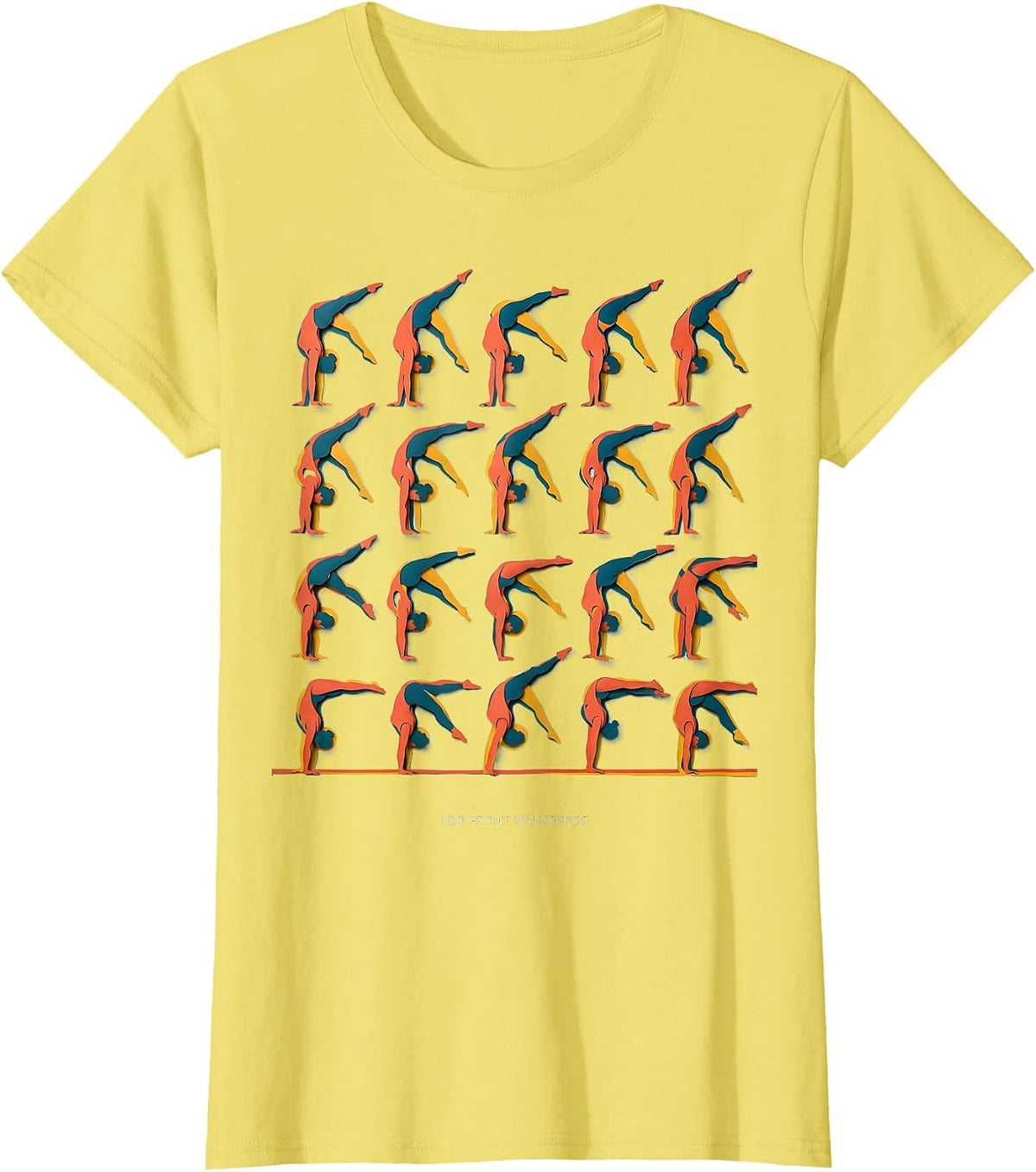 I Do Front Walkovers Funny Gymnastics Gift Kids Teens Humor T-Shirt - Lemon Yellow
