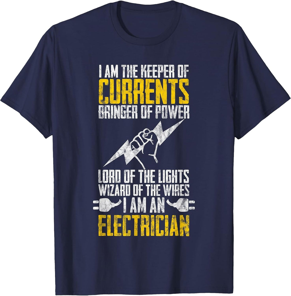 I Am A Keeper of Currents Electrician Electrical T-Shirt - Navy Blue