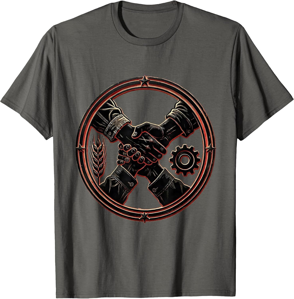 We The People Farmer and Factory Worker Unity T-Shirt - Asphalt Grey