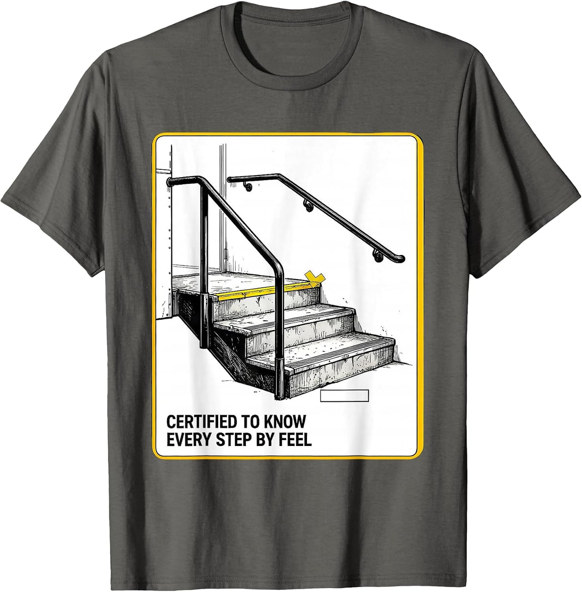 Certified To Know Every Step By Feel Funny School Bus Driver T-Shirt - Asphalt Grey