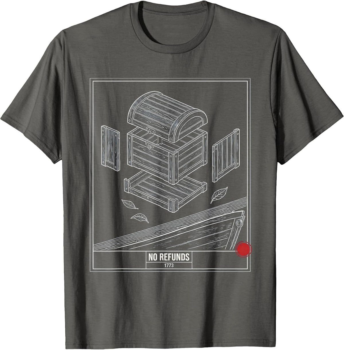 Men's No Refunds 1773 Funny History Teacher Spilling The Tea Since T-Shirt - Asphalt Grey