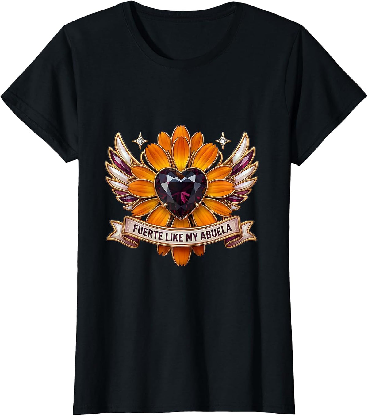 Fuerte Like My Abuela Mexican Pride Design T-Shirt - Black