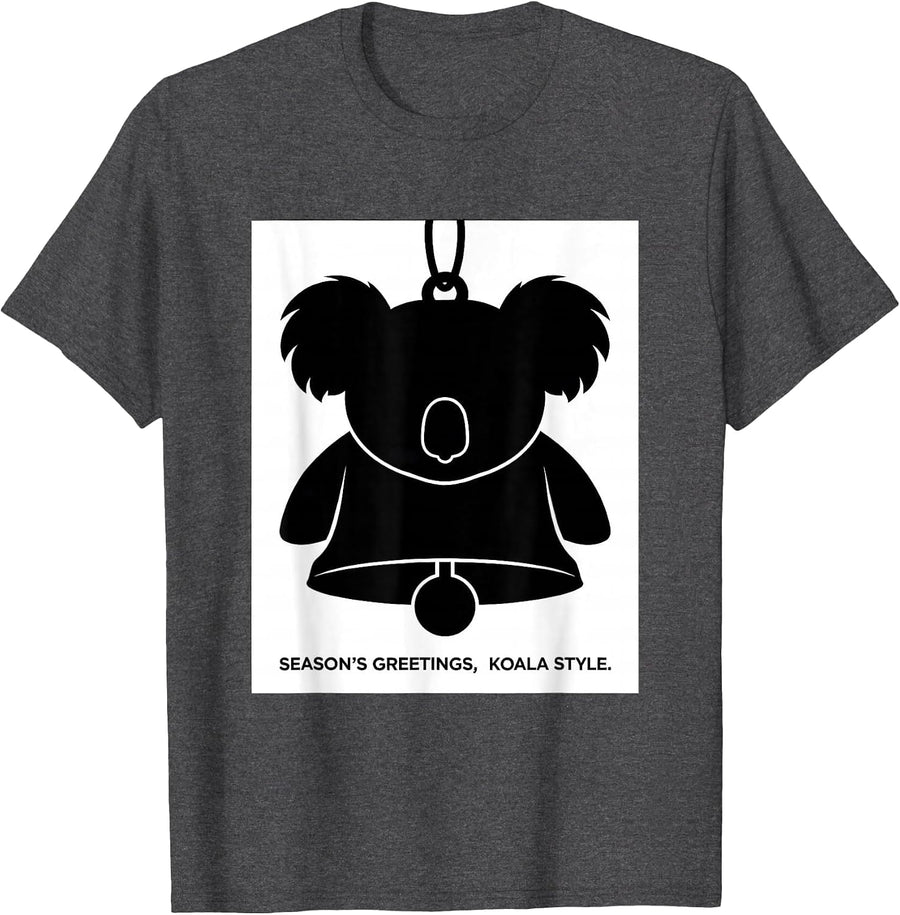 Men's Season's Greetings Koala Style Cute Koala Lover Christmas T-Shirt - Dark Heather Grey
