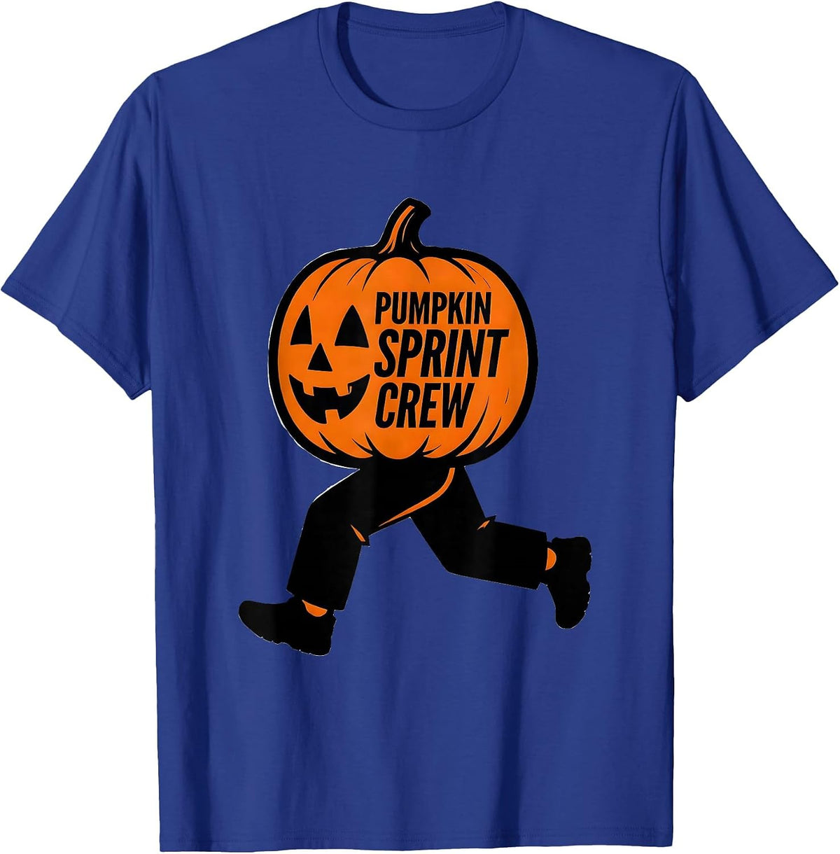 Pumpkin Sprint Crew Funny Runner Halloween Costume Marathon T-Shirt - Royal Blue