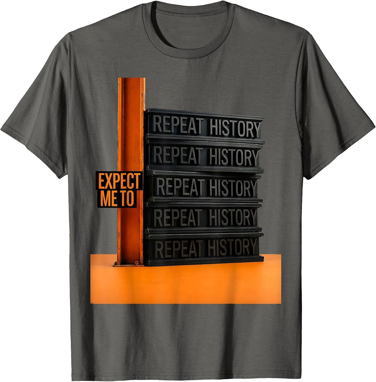 Expect Me To Repeat History Funny History Teacher Deadpan T-Shirt - Asphalt Grey