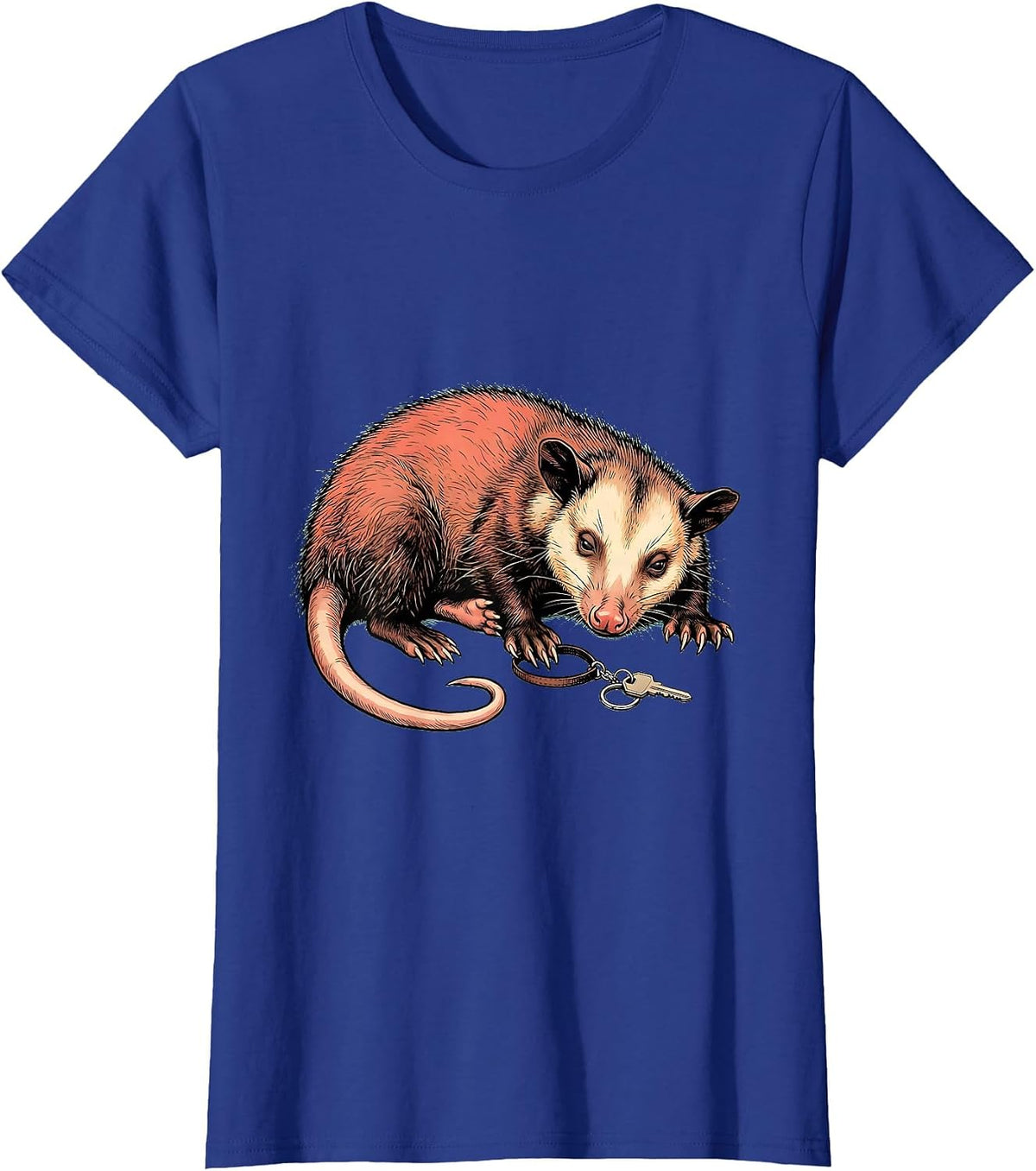 Women's Oversized Limp Opossum Funny Animal Meme Humor T-Shirt - Royal Blue