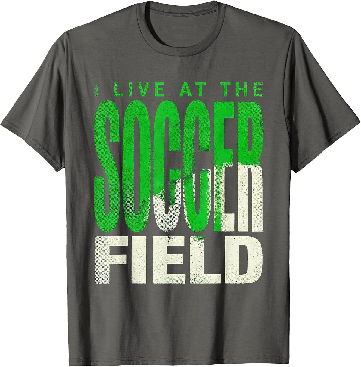 Men's I Live At The Soccer Field Soccer Dad Design T-Shirt - Asphalt Grey