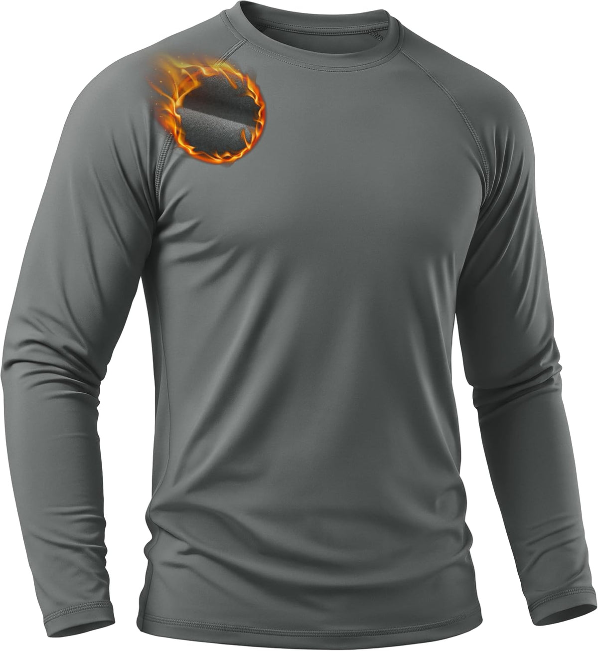 TACVASEN Men's Thermal Shirts Long Sleeve Warm Fleece Lined Base Layer - 06 Dark Grey