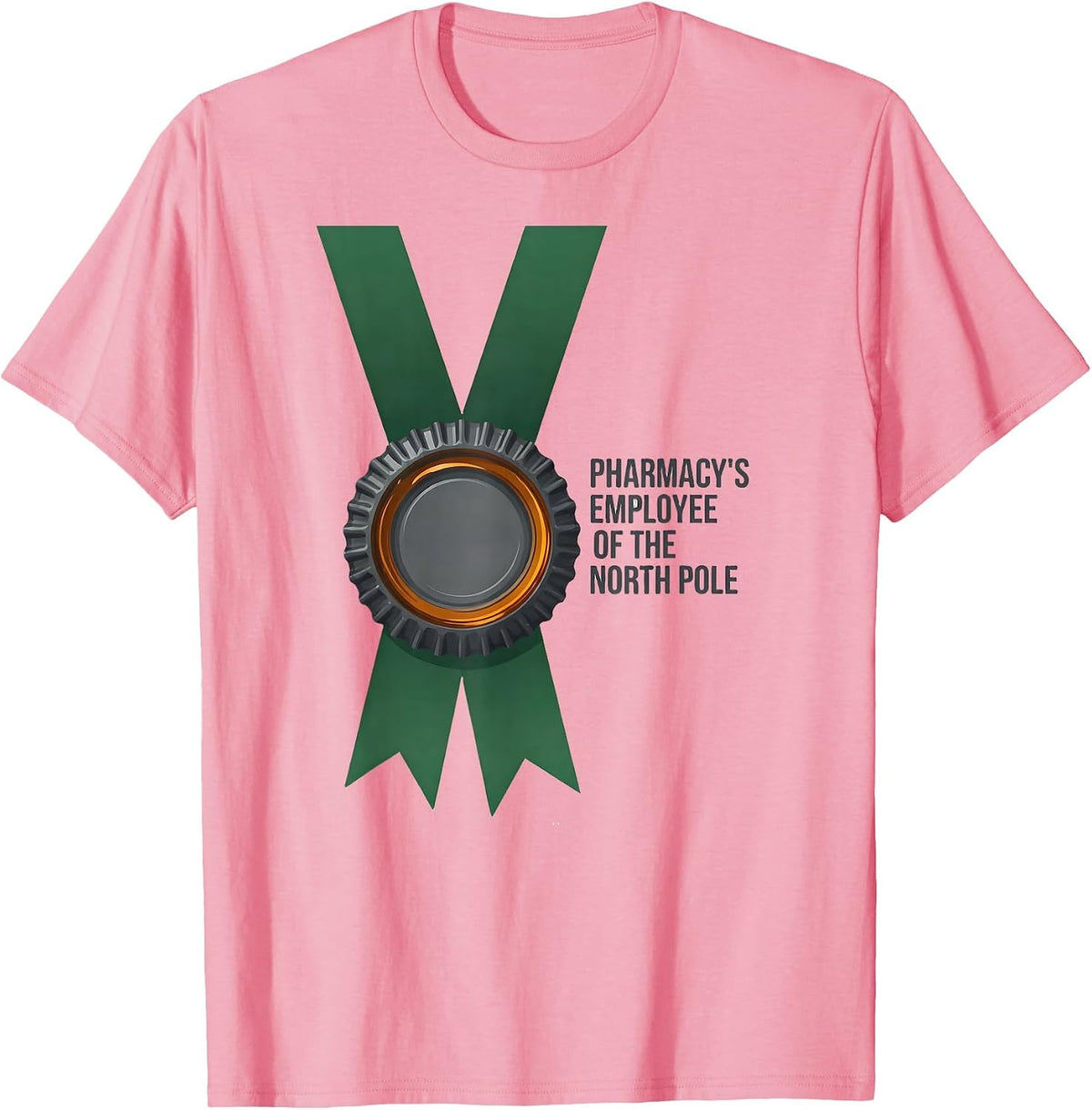 Men's Pharmacy's Employee Of The North Pole Funny Pharmacist Tech T-Shirt - Pink