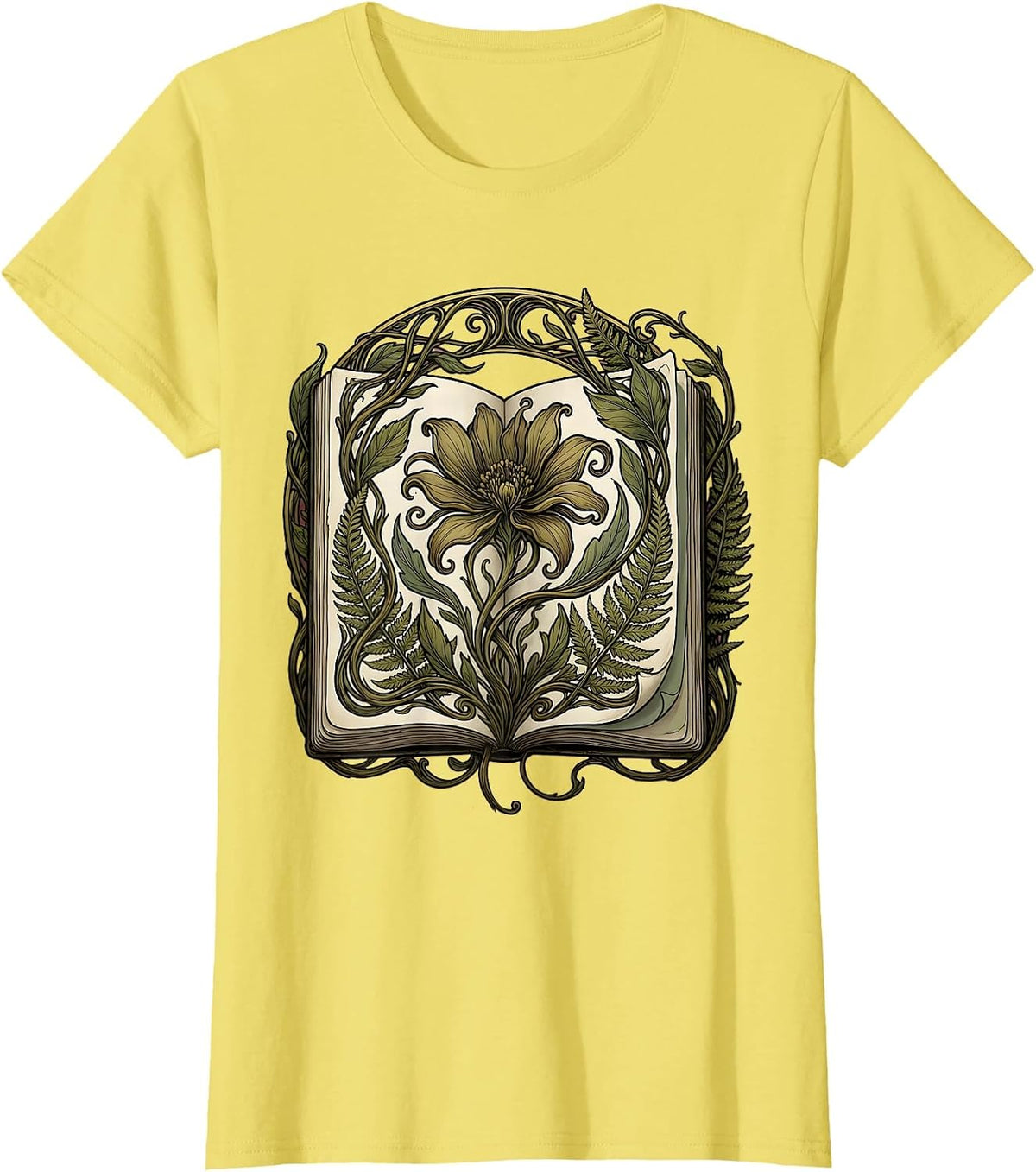 Art Teacher Botanical Sketchbook Illustration T-Shirt - Lemon Yellow
