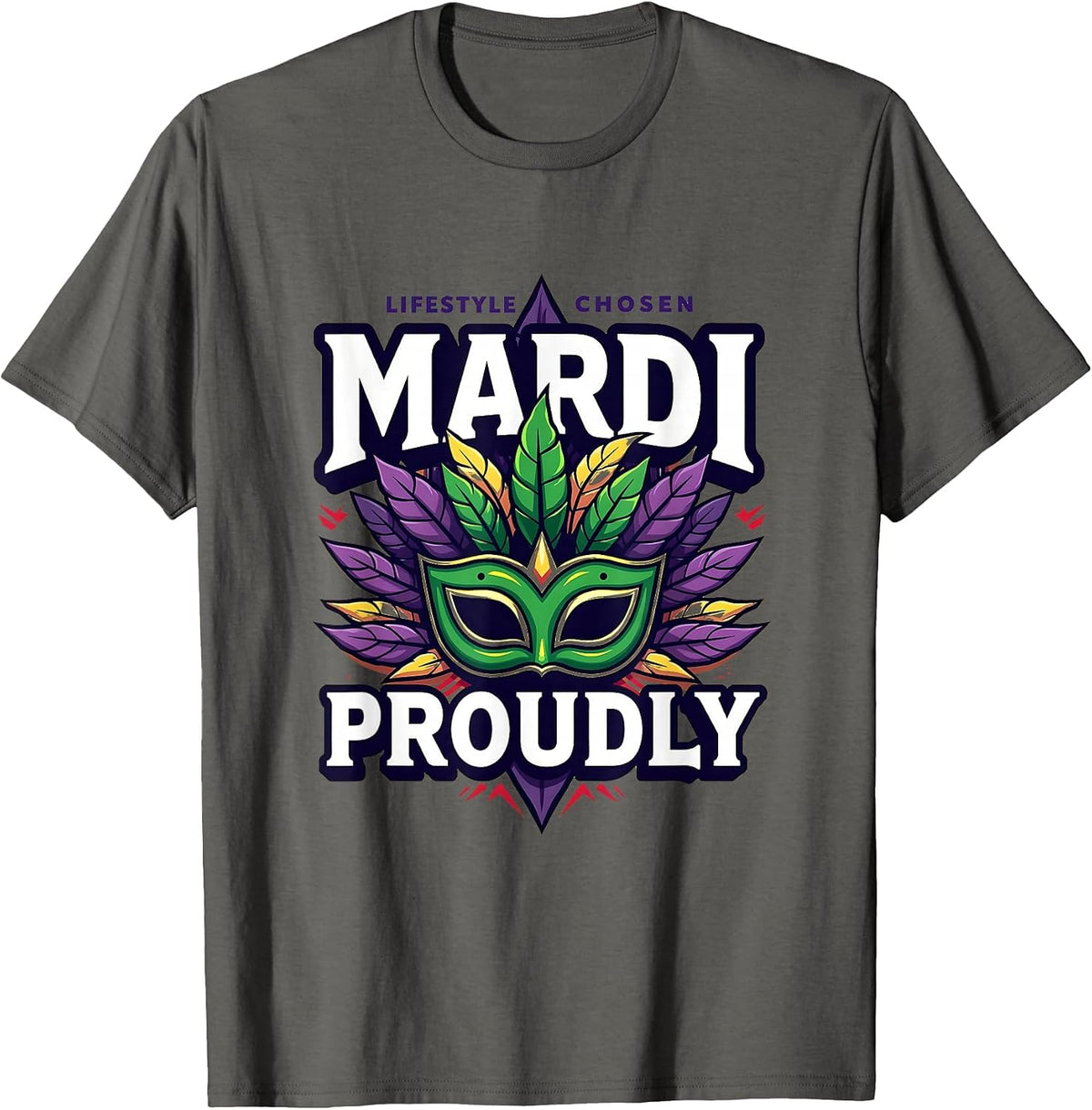 Mardi Lifestyle Chosen Proudly Celebration Design T-Shirt - Asphalt Grey