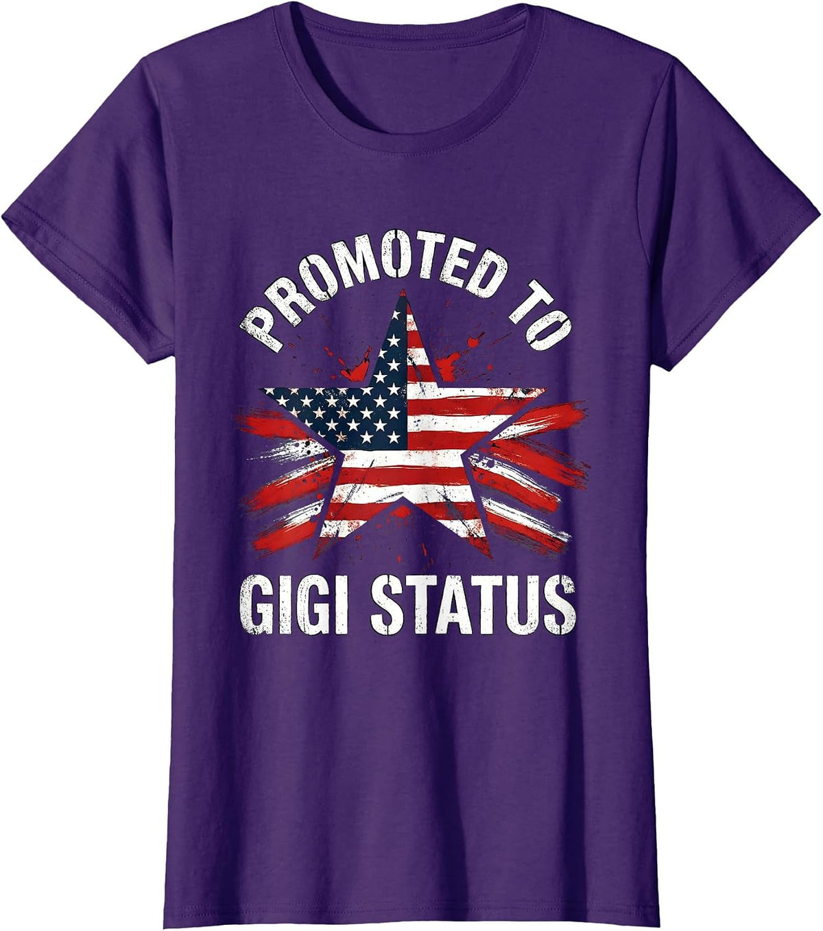 Women's Promoted to Gigi Status Grandma Gift Design T-Shirt - Purple