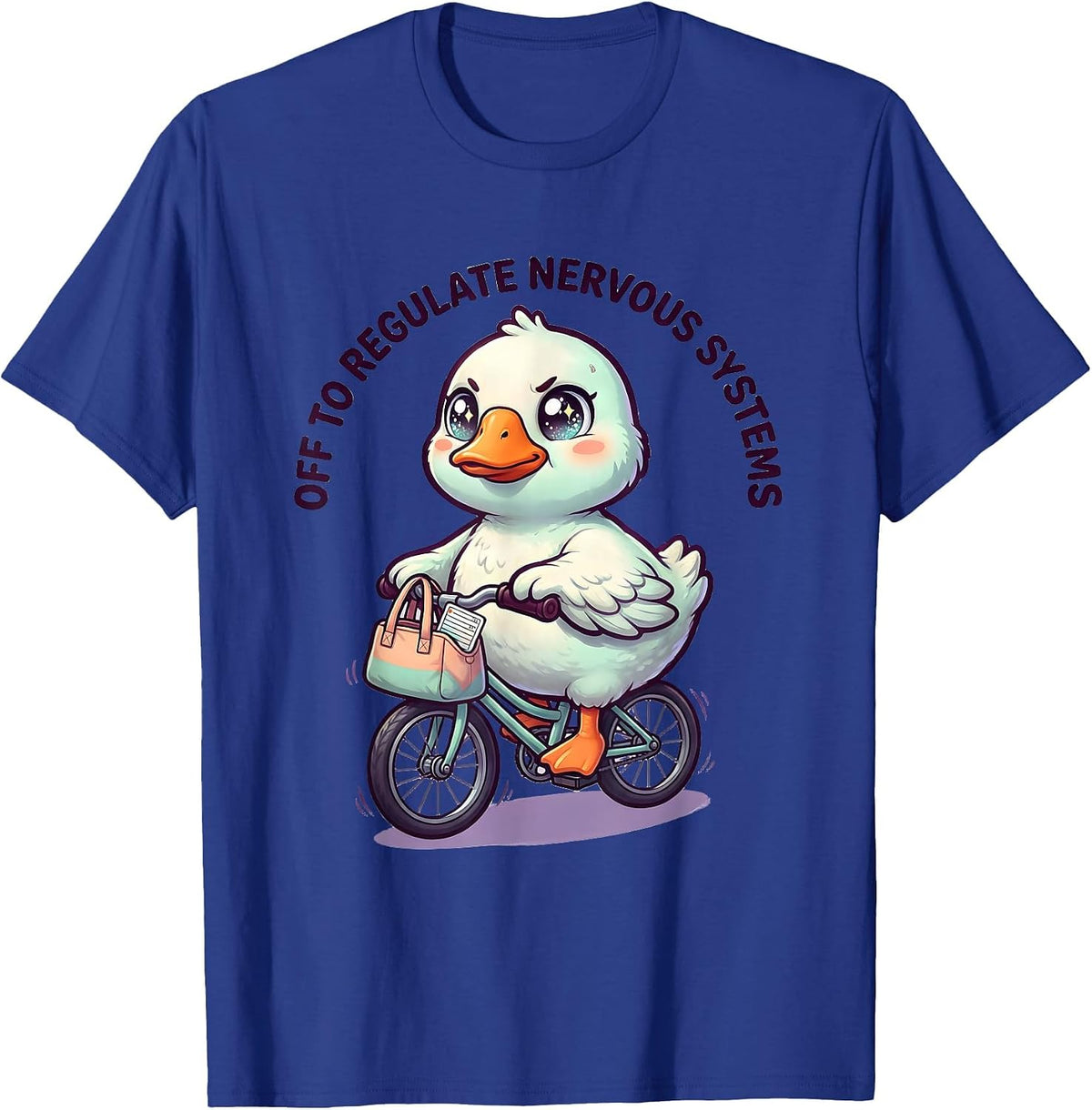 Men's Off To Regulate Nervous Systems Cute Kawaii Funny Mental T-Shirt - Royal Blue