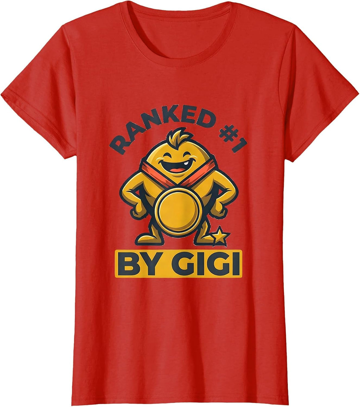 Women's Ranked #1 By Gigi Funny Grandma's Favorite Grandchild Family T-Shirt - Red