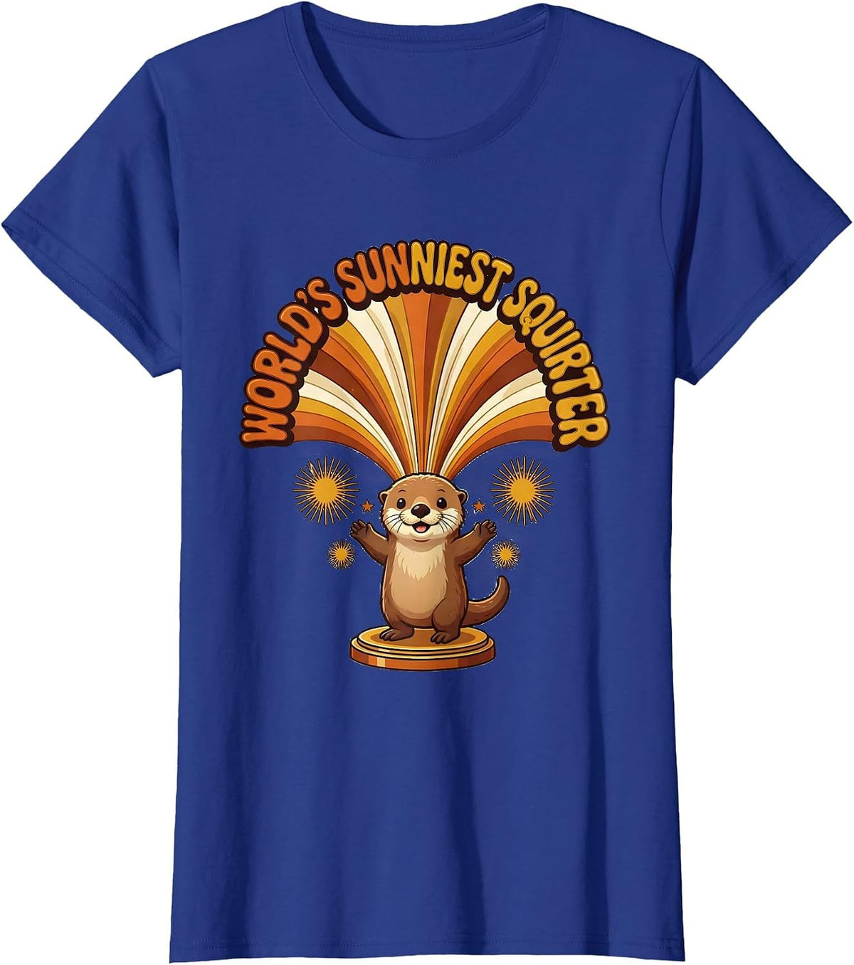 Women's World's Sunniest Squirter Retro 70s Funny Daddy's Lil T-Shirt - Royal Blue