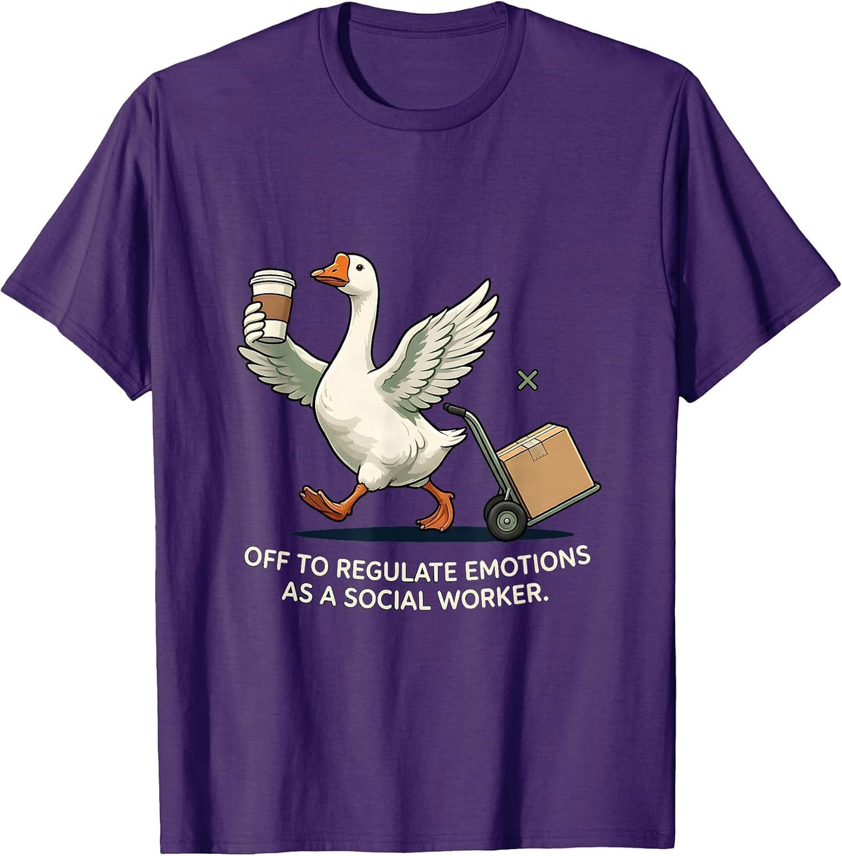 Men's Off To Regulate Emotions As A Social Worker Funny T-Shirt - Purple