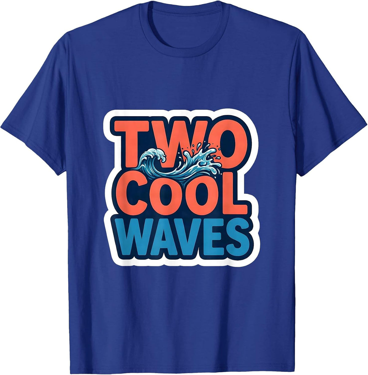 Two Cool Waves Funny Toddler 2nd Birthday Boy Second Bday T-Shirt - Royal Blue