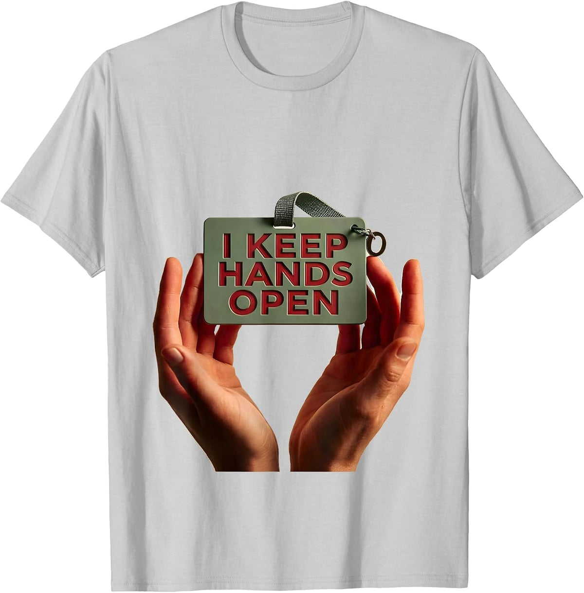 Men's I Keep Hands Open Retro Groovy Positivity Inclusion Teacher T-Shirt - Silver Grey