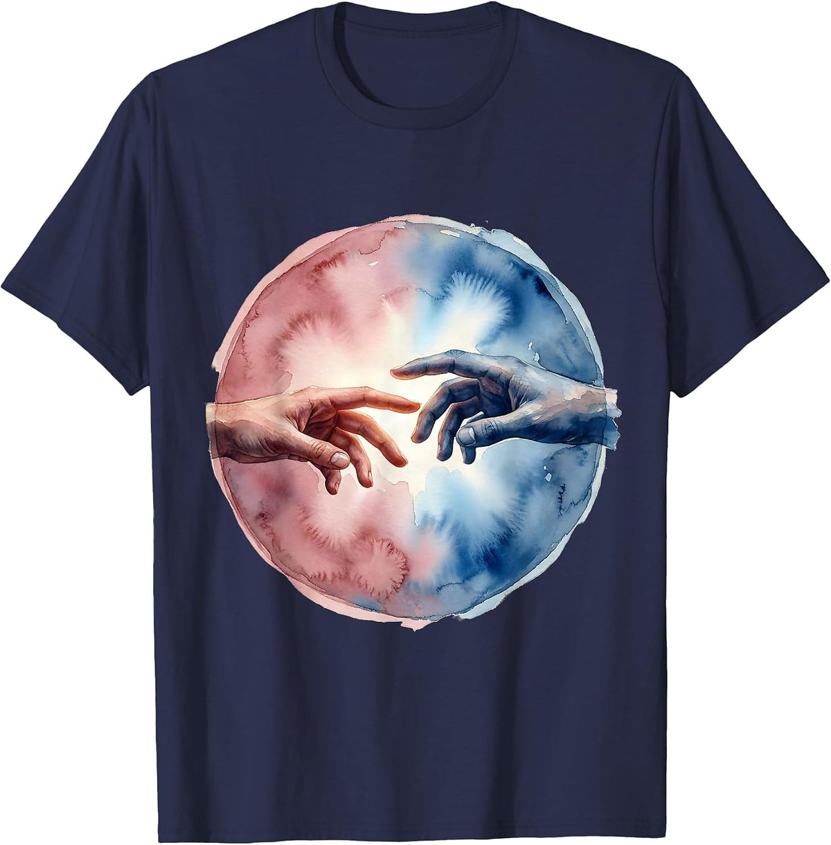 Men's Reaching Hands Suicide Prevention Awareness Design T-Shirt - Navy Blue