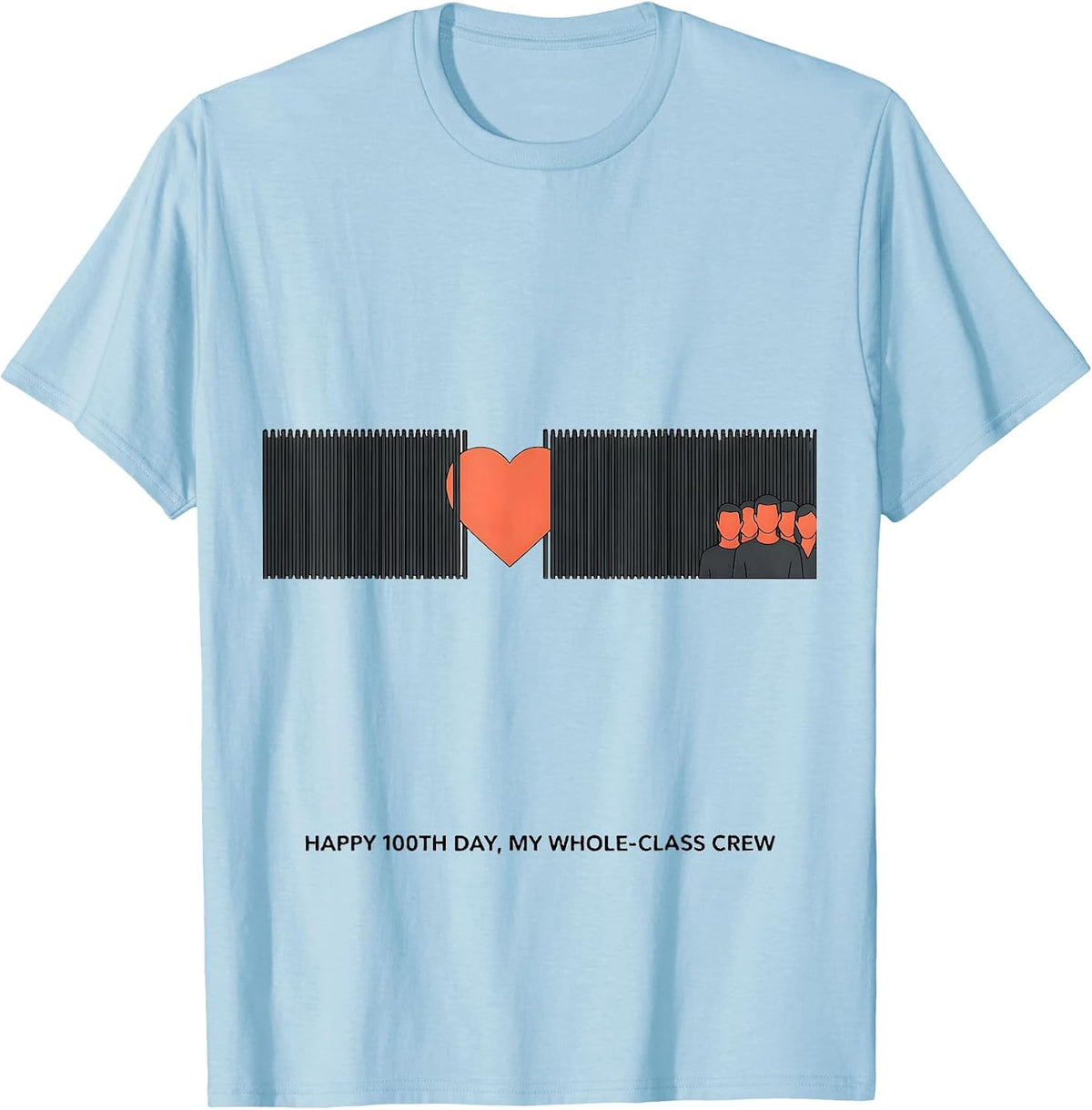 Men's Happy 100th Day My Whole-Class Crew Teacher Valentine T-Shirt - Baby Blue
