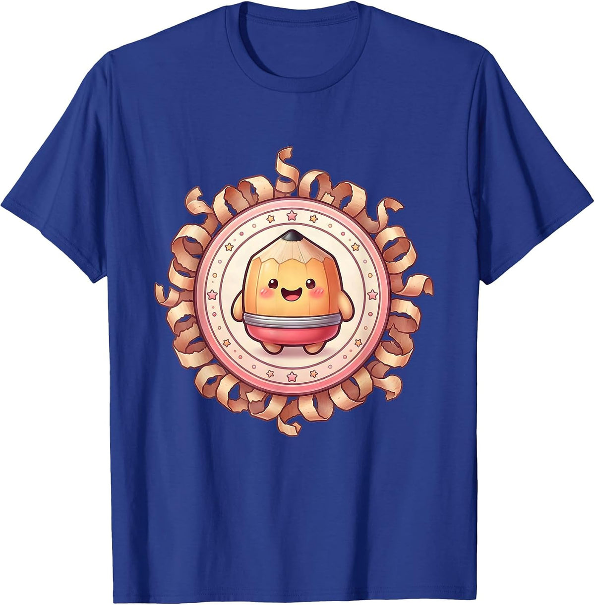Pink Pencil Sharpener Art Teacher Gift T-Shirt - Royal Blue