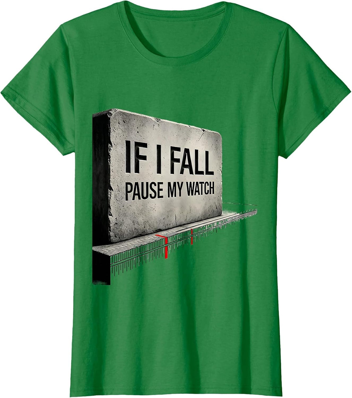 Women's If I Fall, Pause My Watch Funny Runner Marathon Gift T-Shirt - Kelly Green