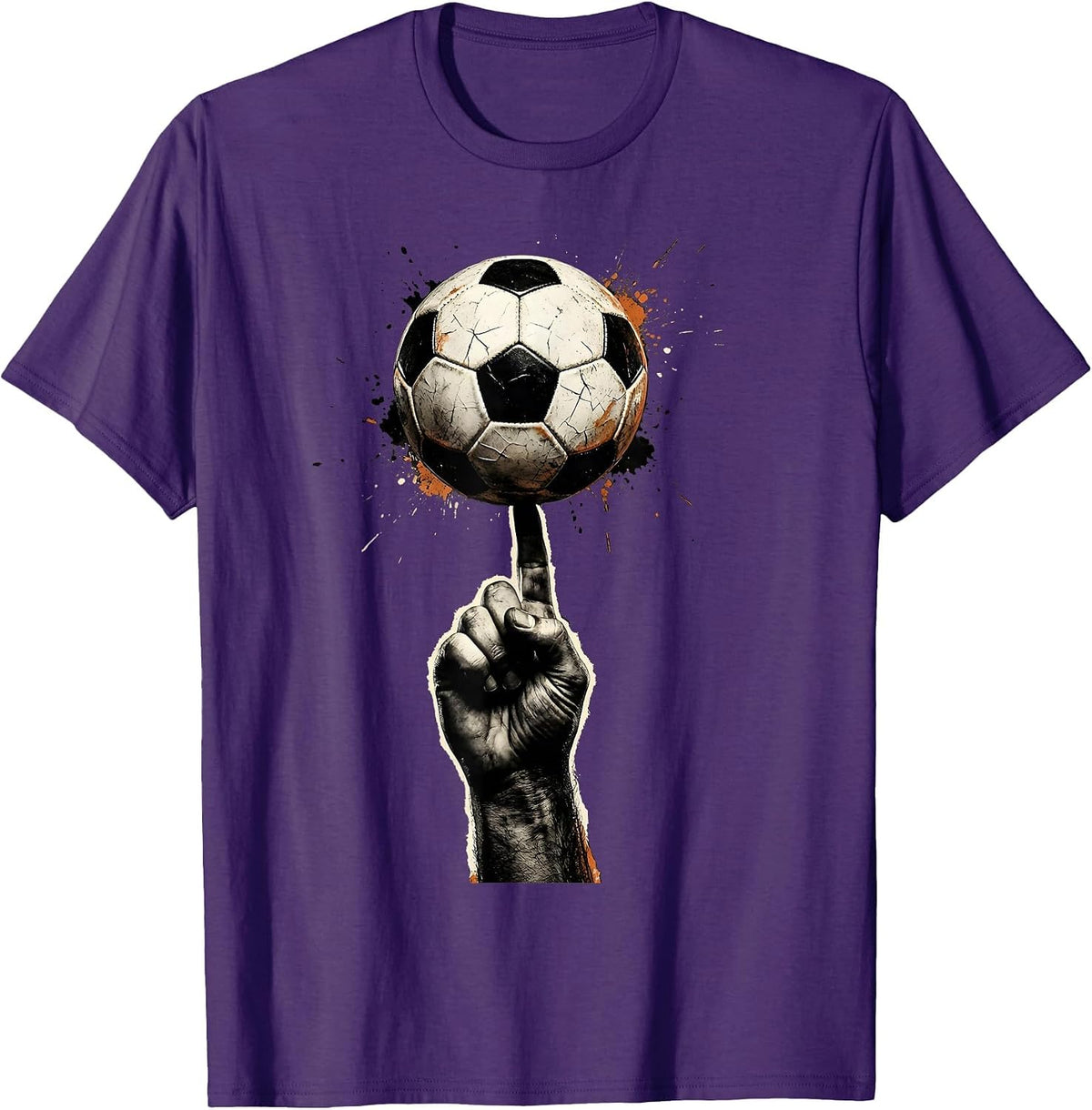 Men's Soccer Dad Ball Balancing Fingertip Graphic T-Shirt - Purple