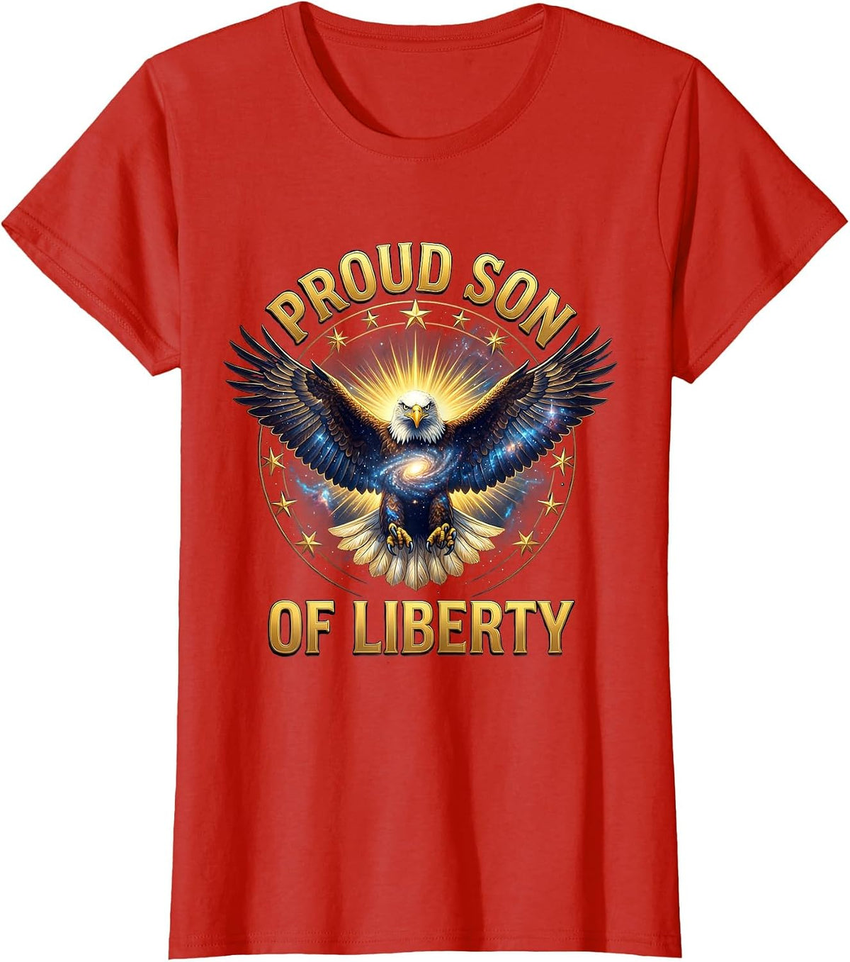 Proud Son of Liberty Patriotic Design T-Shirt - Red