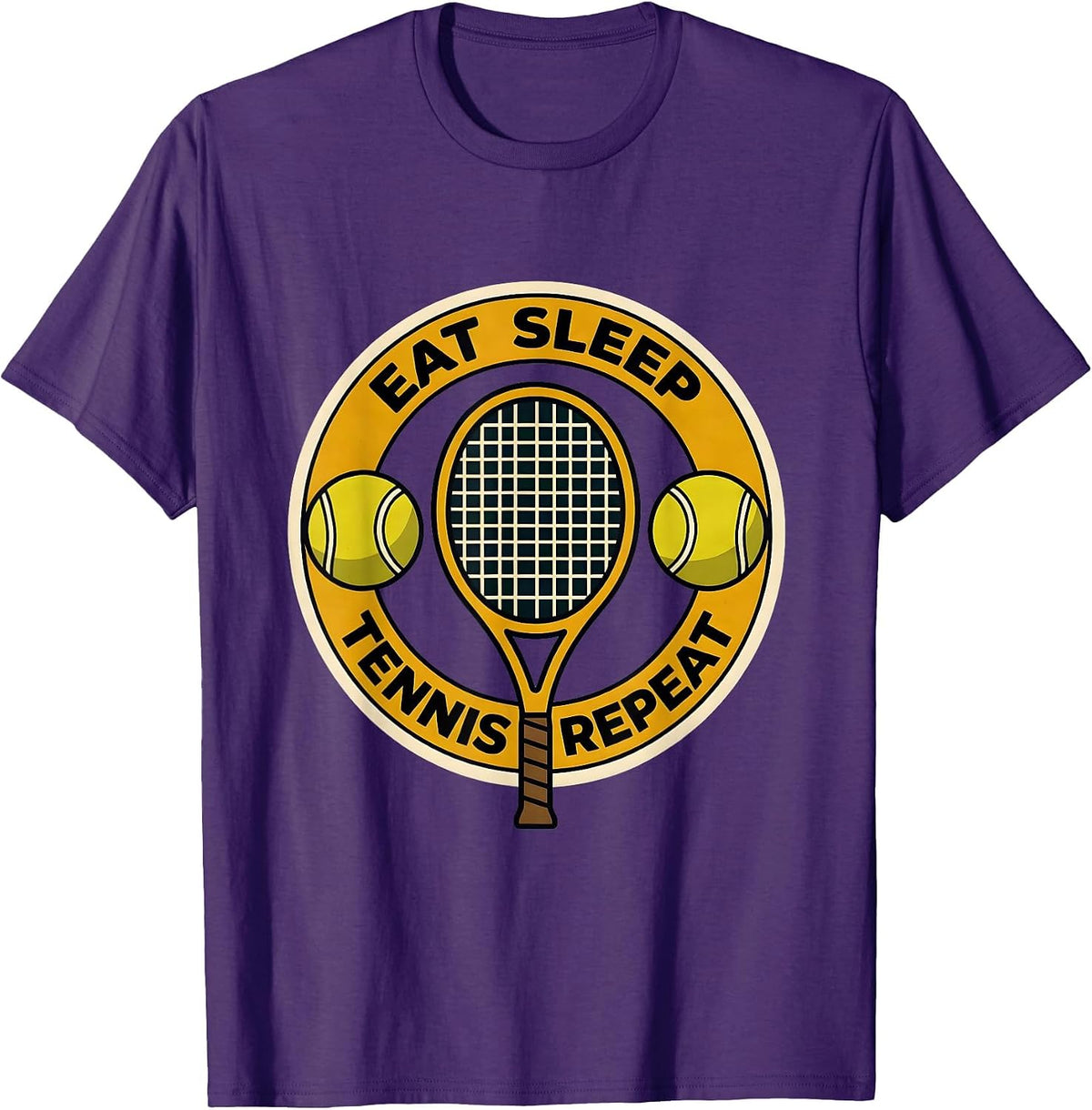Eat Sleep Tennis Repeat Tennis Lover Design T-Shirt - Purple