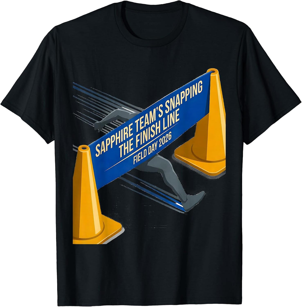 Men's Sapphire Team's Snapping The Finish Line — Field Day 2026 T-Shirt - Black