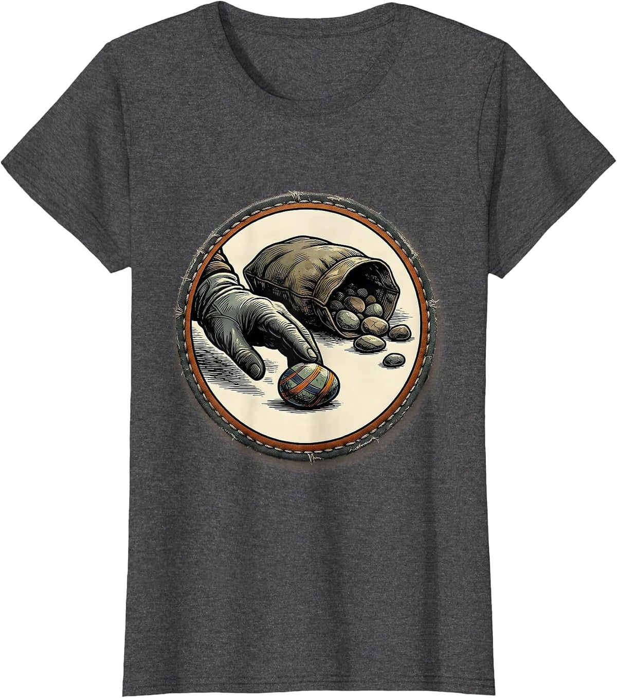 Women's Sealed Badge Gloved Hand Rock Collector Geology Humor T-Shirt - Dark Heather Grey