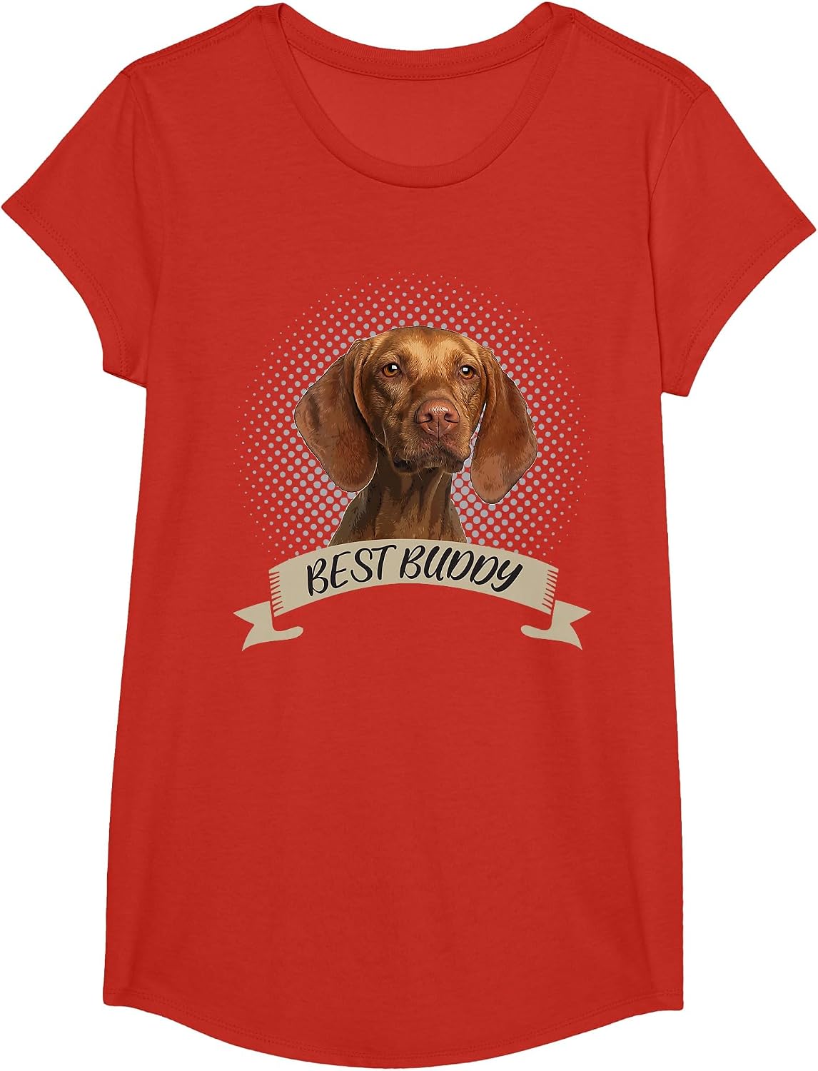 Short Haired Hungarian Magyar Vizsla Best Buddy Portrait T-Shirt - Girls Red