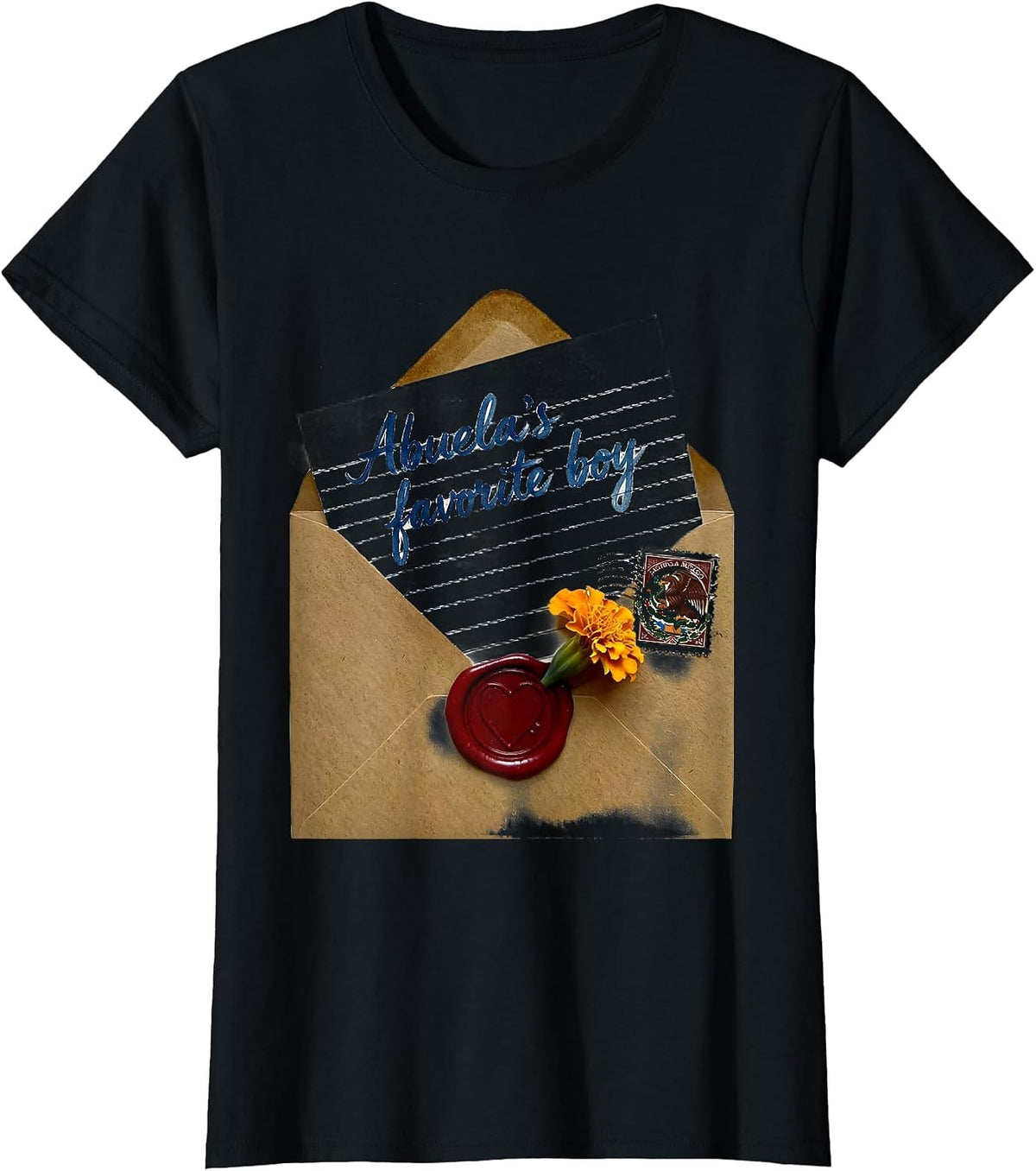Abuela's Favorite Boy Mexican Heritage Design T-Shirt - Black
