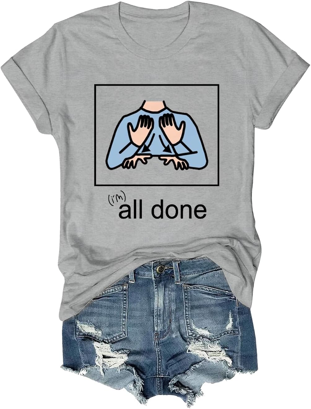 All Done Sped Teacher Unisex Graphic Short Sleeve Shirt T-Shirt Tee - Grey