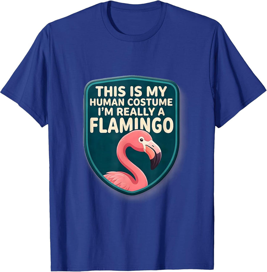 Men's This Is My Human Costume I'm Really A Flamingo Cute Kawaii T-Shirt - Royal Blue