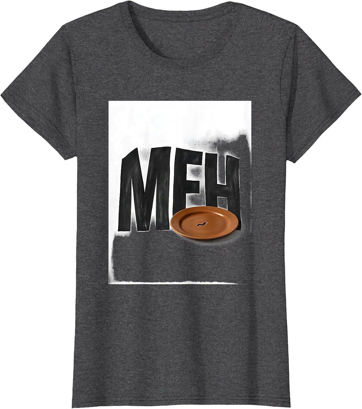 Women's Meh Funny Sloth Lover Lazy Humor Gift T-Shirt - Dark Heather Grey