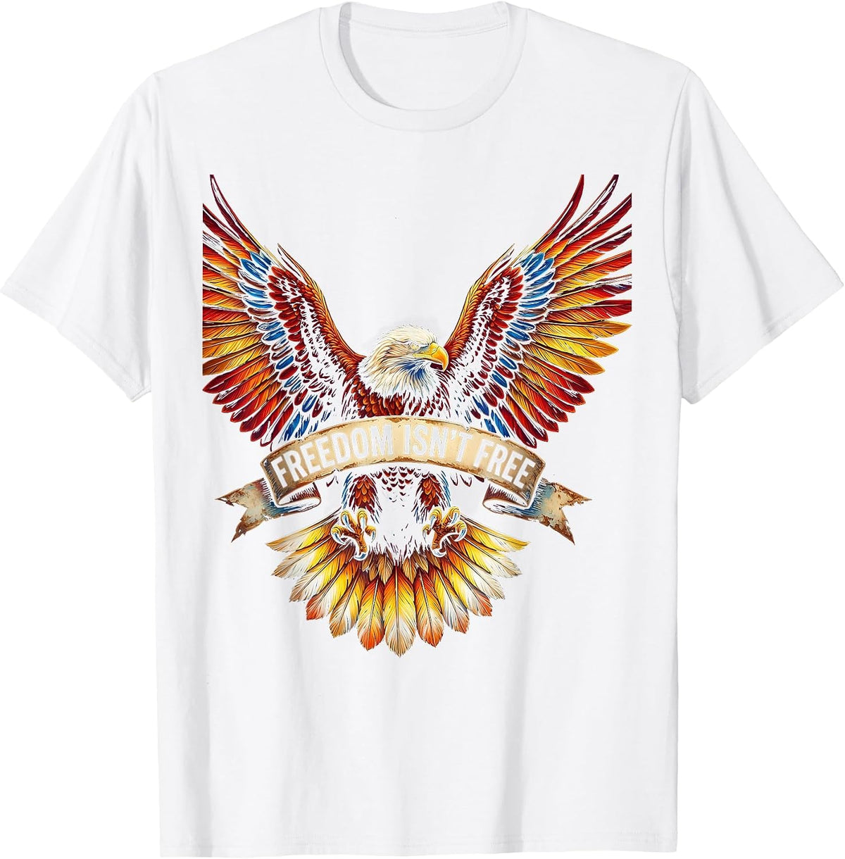 Freedom Isn't Free Memorial Day Patriotic Design T-Shirt - White