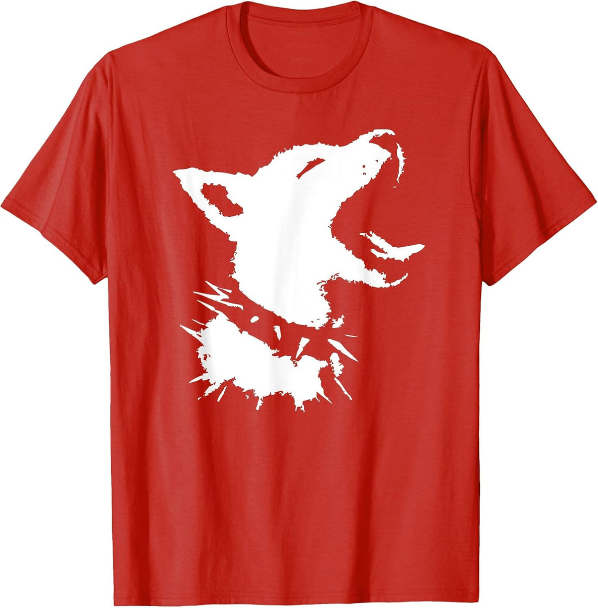 Dog Skull Punk Y2k Cute Creepy Puppy Goth Black Alt Gothic T-Shirt - Red