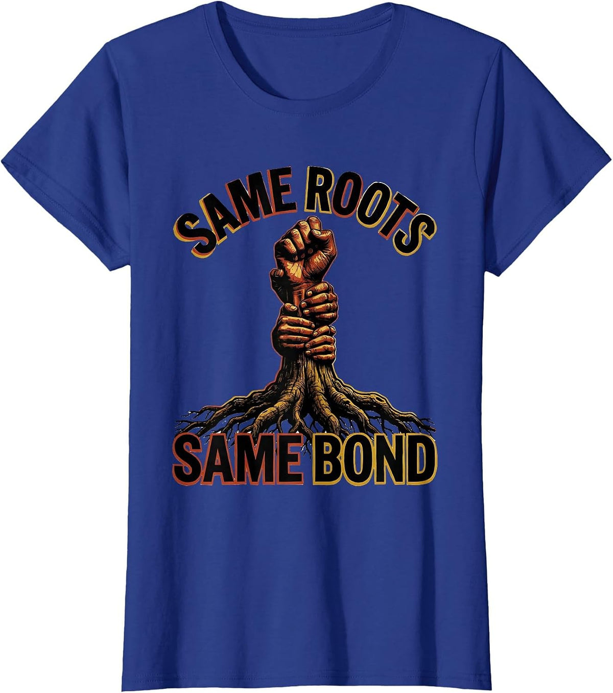 Women's Same Roots Same Bond Family Reunion Matching Group Sentiment T-Shirt - Royal Blue