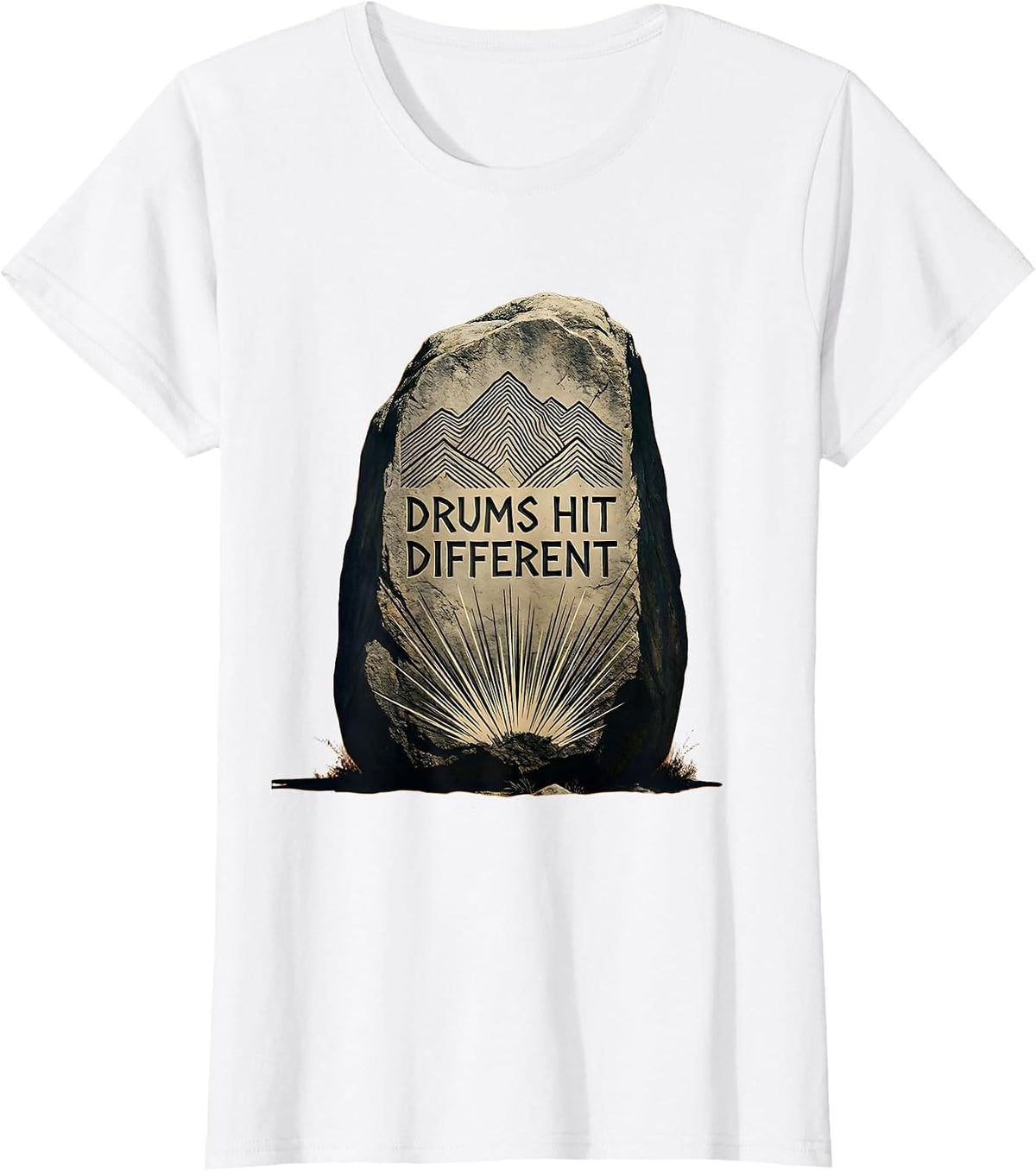 Women's Drums Hit Different Drummer Music Design T-Shirt - White